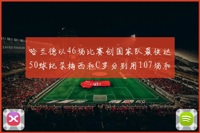 哈兰德以46场比赛创国家队最快达50球纪录梅西和C罗分别用107场和114场完成